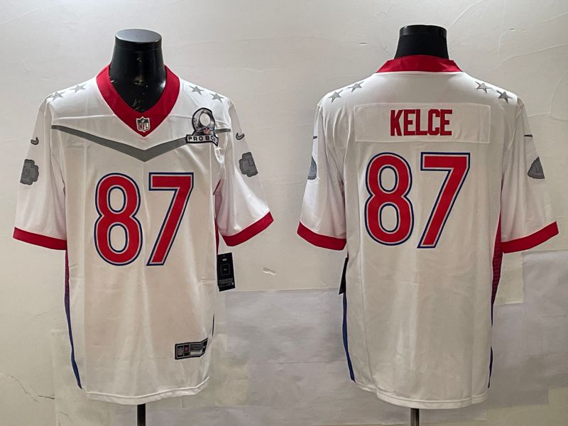 Men Kansas City Chiefs #87 Kelce White All star 2025 Nike Vapor Limited NFL Jersey style 1->kansas city chiefs->NFL Jersey